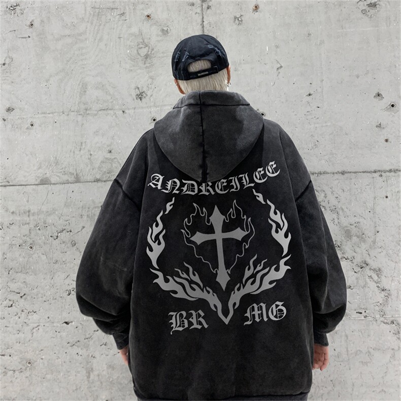 W19XZ517A-6P68秋冬新款水洗做旧卫衣,男装卫衣,星座517A-6