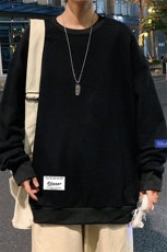 S6062-P28加绒款-P33秋季圆领卫衣男大码韩版宽松长袖外套，男装卫衣，电商A040