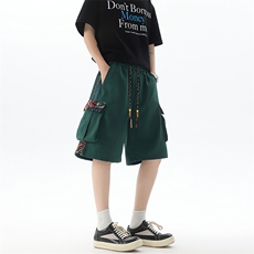 8XL-M民族风拼接工装短裤男夏季新款风中式五分裤子DK26003p45，男装休闲裤，电商B312