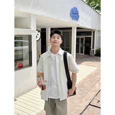 条纹短袖衬衫ZC0125-P33，男装T恤，星座313A(原308A-2)