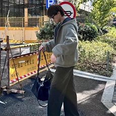 抖音得物高品质二开26春装美式重磅宽松结构双面连帽卫衣外套开衫，女装短外套，电商A443