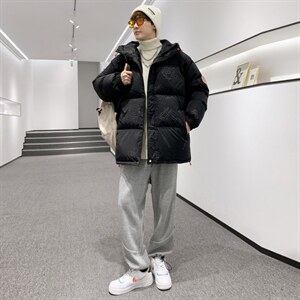 港风 2026冬季新款90%白鸭绒中长款连帽羽绒服男XZ109-Y1266-P218图片
