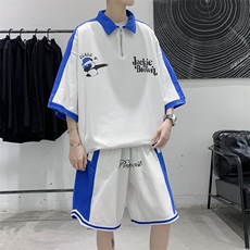 特P62控108夏季短袖T恤短裤拼色套装POLO衫体恤PTZ2311，男装休闲套装，电商B370