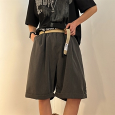 配腰带五分裤男韩版潮流痞帅2023夏季新款ins宽松短裤K3497-P34，男装休闲裤，星座412