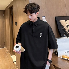 可设48小时支持抖音得物来样二开网眼透气翻领t恤美式短袖POLO衫，男装T恤，电商A486