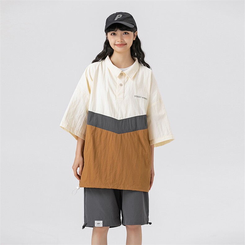 夏季潮流宽松衬衣休闲短袖衬衫A161-1702-P40图片