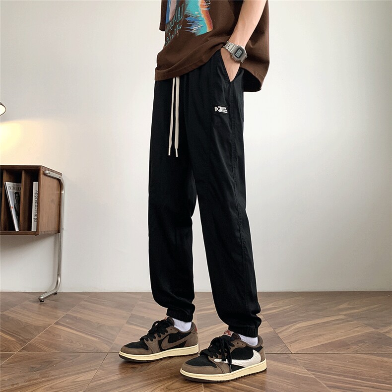 休闲裤男港风潮流个性百搭2023夏季新款ins宽松束脚裤K4037-P41,男装休闲裤,星座412-3