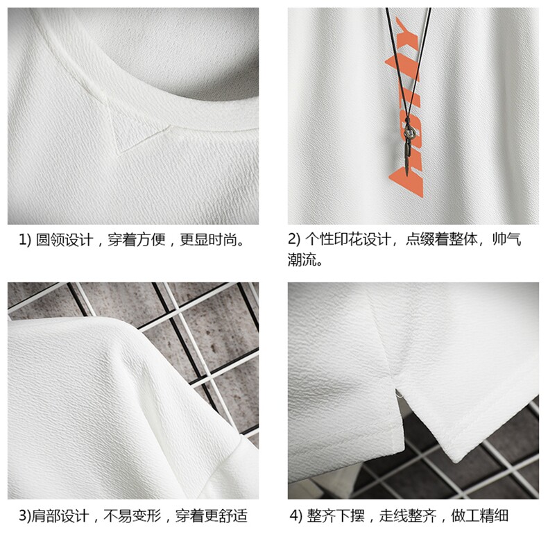 Q11006-P30春夏季七分袖t恤男大码五分袖男短袖中袖网格挂拍,男装T恤,电商A040A