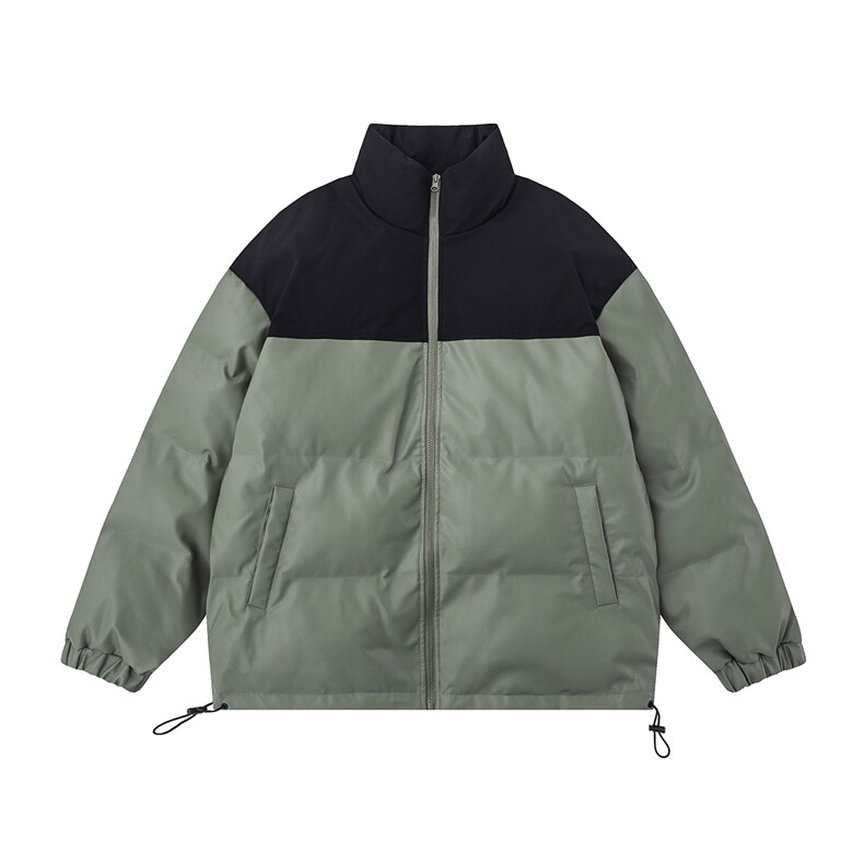 白底平铺二开拼色立领面包服时尚保暖情侣棉服A247-MY400特批75,男装棉衣,电商A247