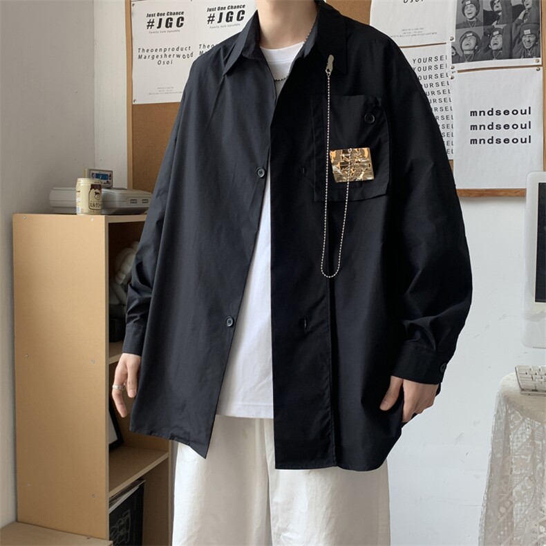 CS2007-P39慵懒风宽松长袖衬衫,男装衬衫,星座1501-1
