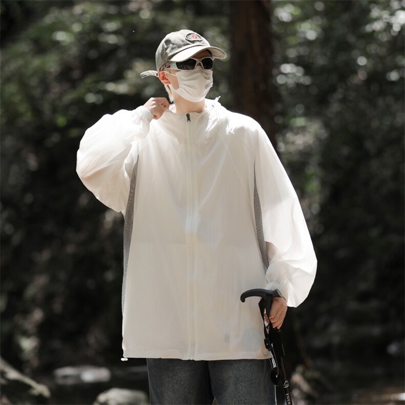 防晒服UPF50+薄款透气网眼设计防紫外线连帽防晒衣外套FY146P42,男装防晒衣,星座1013-5