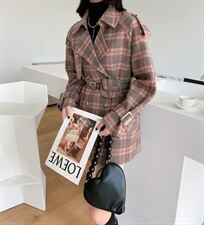 现代风格子大衣，其它，依芙恩