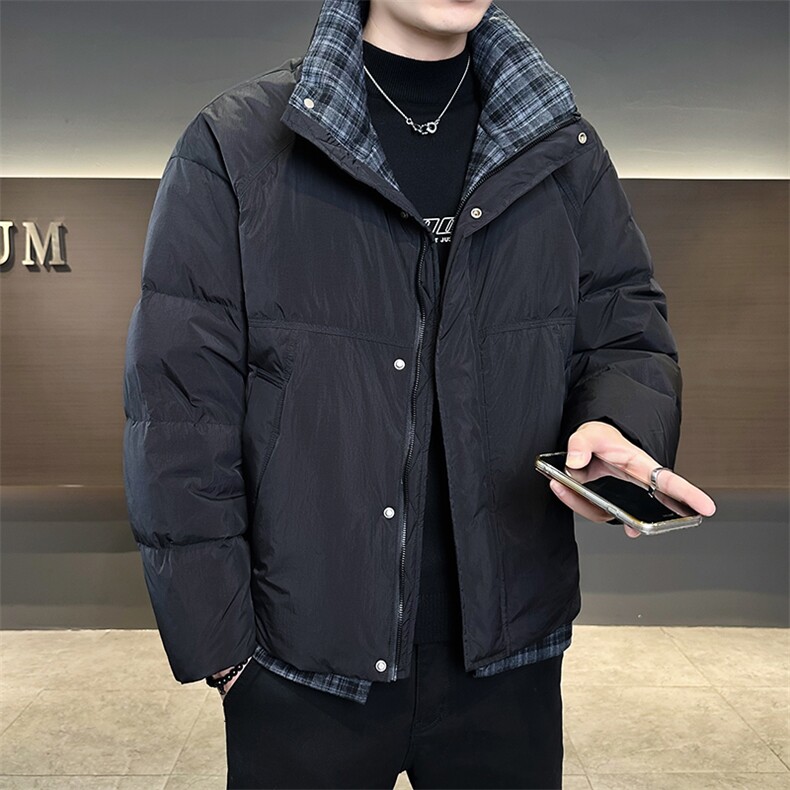 2025冬季新款格子假两件设计保暖90绒羽绒服男YR3188-P279,男装羽绒服,电商D342