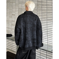 灰色扎染飞行员夹克绒棒球服帅JK701-P65，男装夹克，电商C307