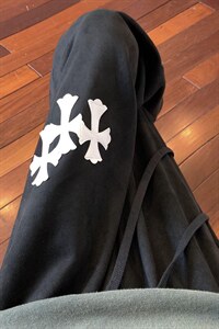 新款麂皮绒十字架皮刺绣高街休闲裤M-5XL XZ604-KP85-P55控68图片