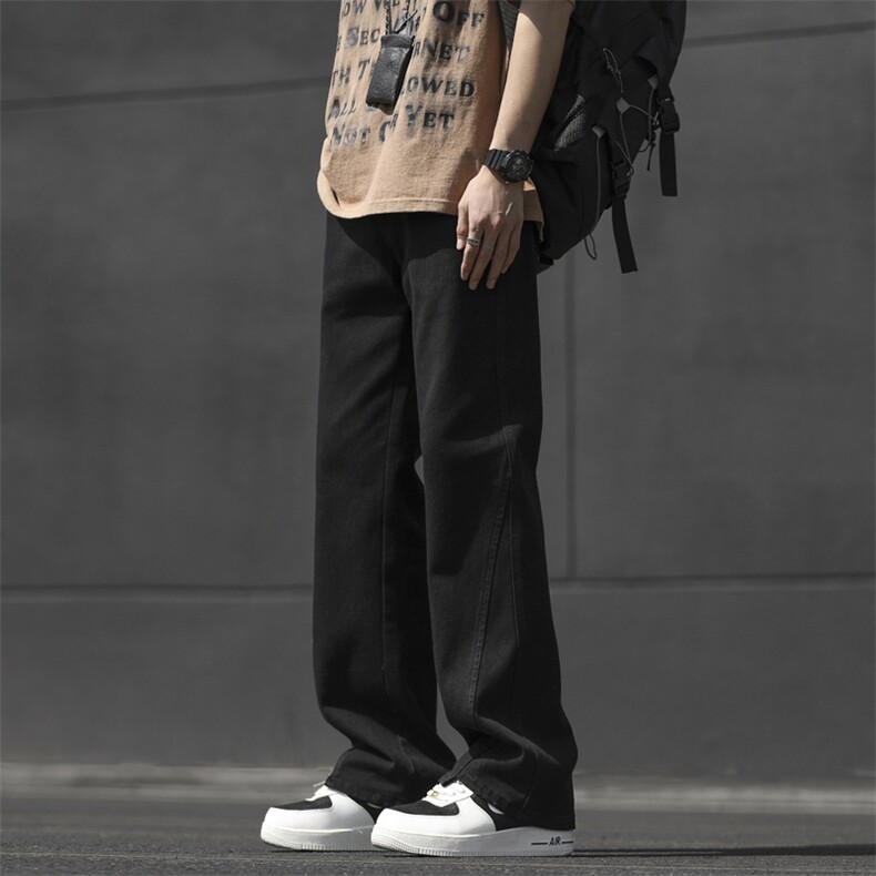 美式复古裤子时尚高街潮牌水洗直筒微喇裤K890-特批45,男装休闲裤,星座718-1