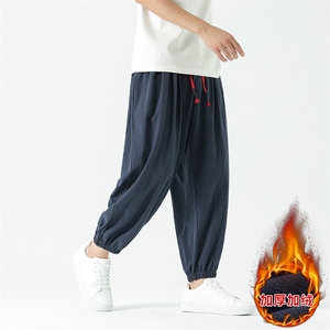 冬季加绒加厚禅修居士服僧侣灯笼裤风亚麻裤休闲长裤 TP35图片