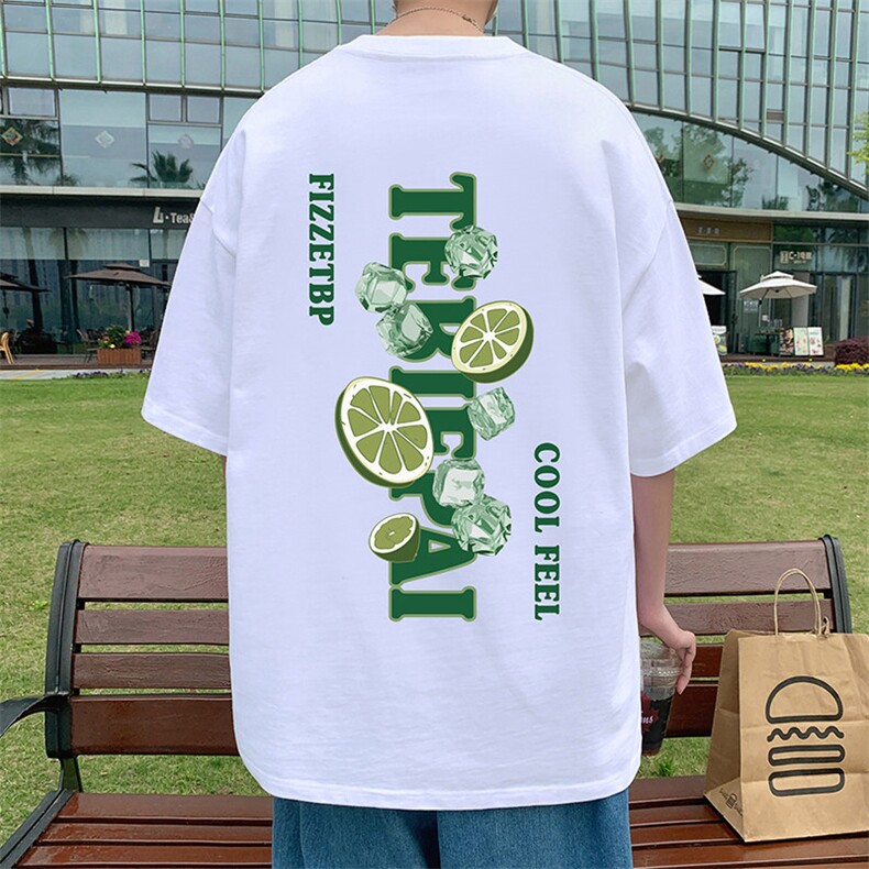 T622P26夏季新款美式纯棉短袖T恤ins衣服宽松半袖体恤上衣,男装T恤,星座304A