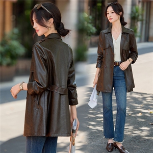 皮衣女2026秋季PU皮风衣外套休闲风图片