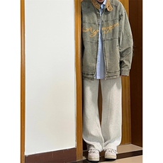 美式复古机车立领刺绣牛仔夹克潮街头嘻哈外套JK8635特P78，男装夹克，星座908-1