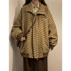1中性风黄底夹克女大码夹克男情侣百搭外套女JK8750P95控128，男装夹克，星座226-2