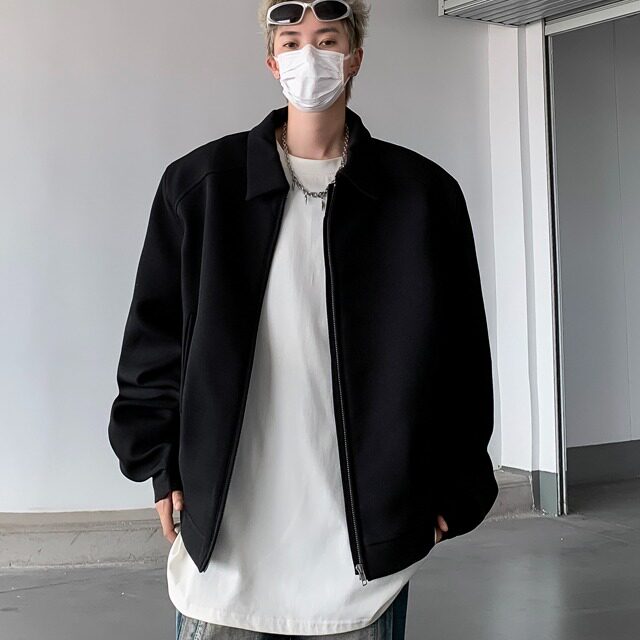 高级感翻领夹克男春季百搭宽松上衣服韩版潮流简约外套JY769,男装夹克,星座1116A-1（原606A）