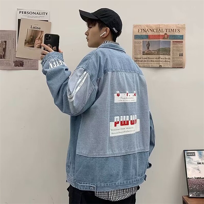 牛仔夹克男大码牛仔外套男茄克X138-P65,男装夹克,星座1109-3