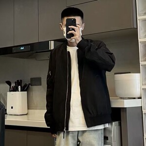 2025新款单层薄款外套男春秋款美式街头飞行员夹克痞帅百搭棒球服图片