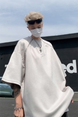 双拉链短袖T恤男装美式复古高街休闲百搭上衣XZ514-2-202437-P48，男装T恤，星座514-2(原B239)