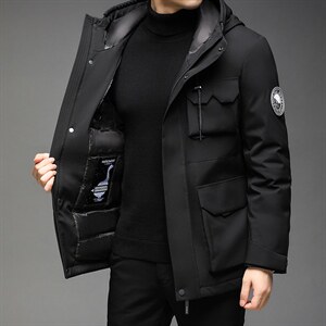 冬季新款中年男士休闲白鹅绒羽绒服保暖连帽外套潮HPHY2117-P368，男装羽绒服，电商B212（原钱塘6029）
