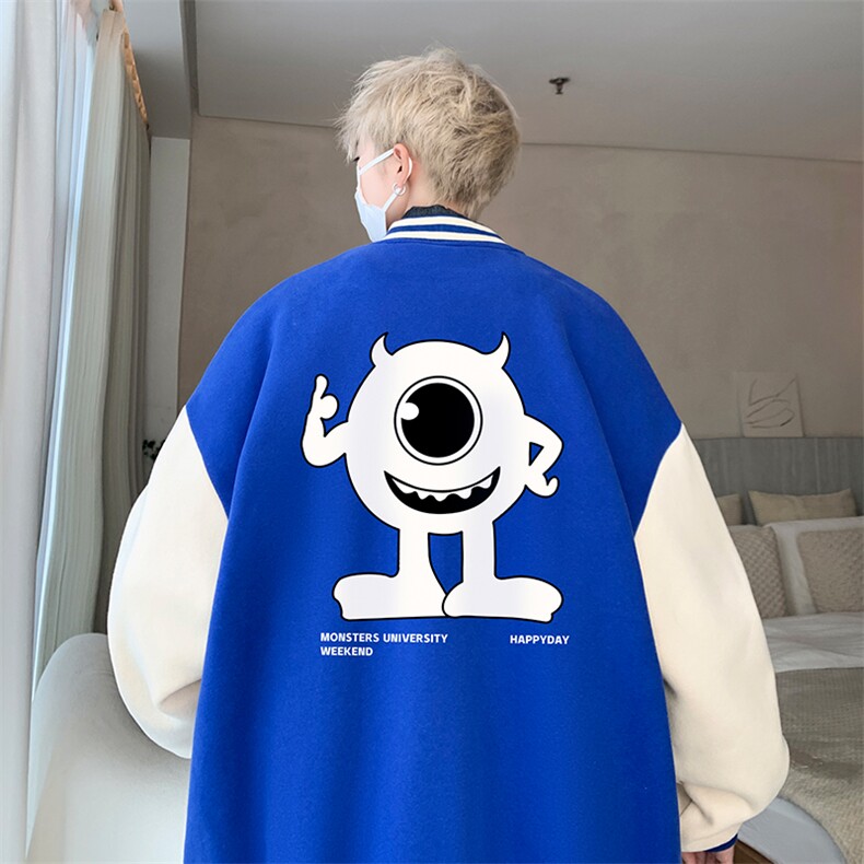摇粒绒棒球服男大码开衫卫衣男夹克 BF86327-P65图片