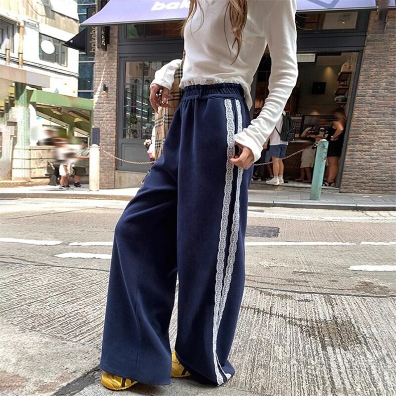美式辣妹工装裤女2025新款宽松设计感小个子拼接条纹休闲运动裤子,男装休闲裤,星座506A