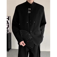 秋季新中式垫肩西装外套男款风立领西服中山装J30，男装西服套装，星座1116A（原606A-3）