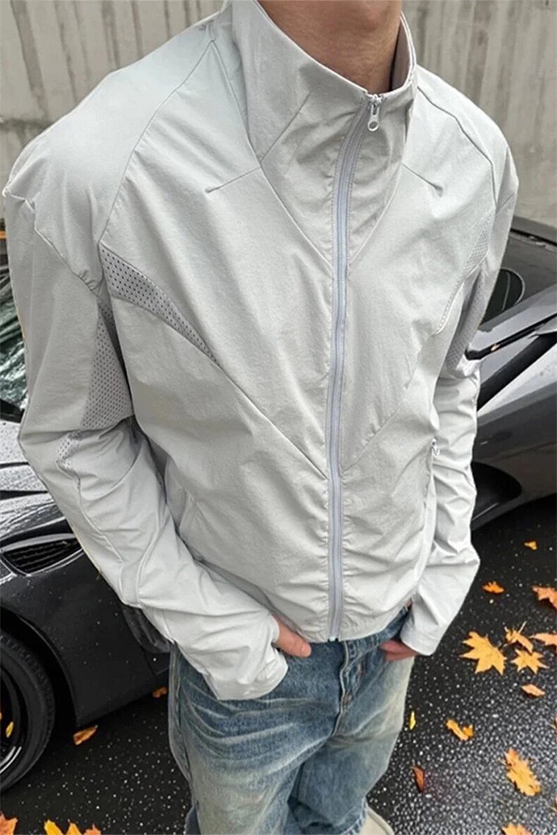现货（网图慎用）连帽特批P55立领特批P50男激光冲孔防晒衣J5257,男装防晒衣,电商A001-1
