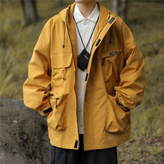 日系cityboy印花情侣冲锋衣夹克男2024秋季潮牌山系连帽外套，男装夹克，星座716-3