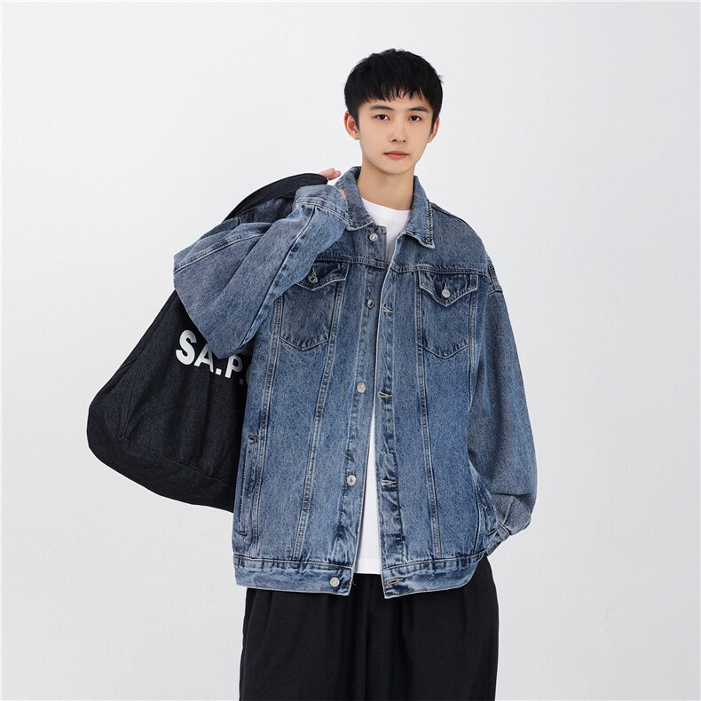 秋款宽松复古牛仔夹克外套N991P98k158,男装夹克,星座202-1