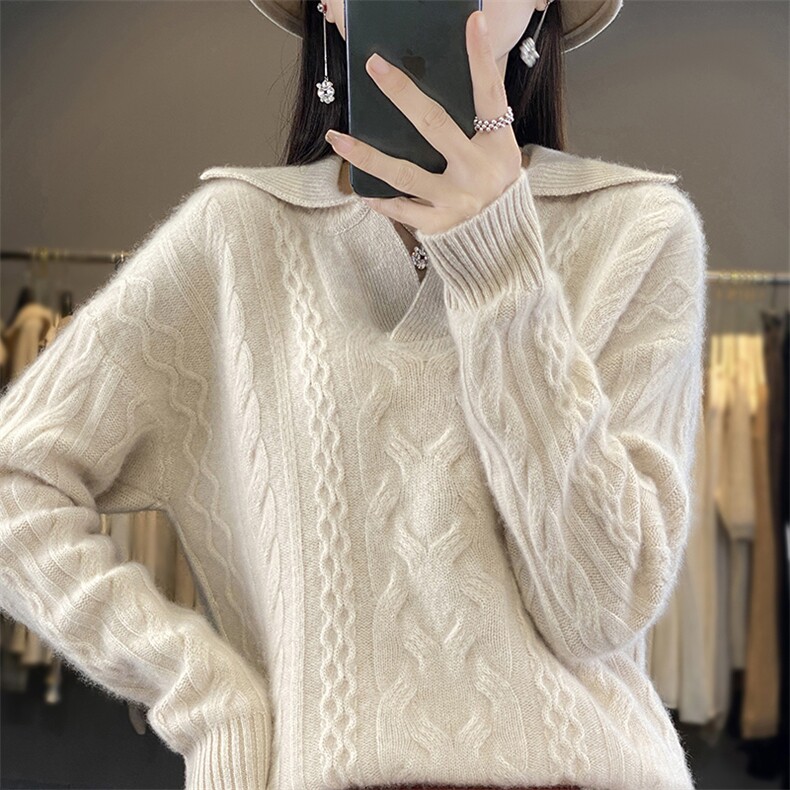 秋冬显瘦毛衣女宽松休闲打底针织羊毛衫上衣,女装羊毛衫,郡淞羊绒