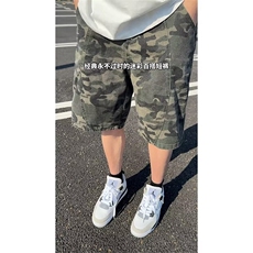 气质新款迷彩工装短裤男夏季薄款高级感ins潮流日系A7811-P40，男装牛仔裤，星座208-5