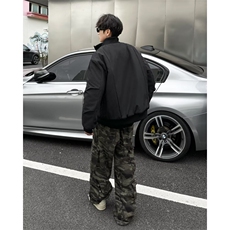 美式复古纯色立领百搭外套男秋冬小众潮牌加绒夹克棉服潮M8210，男装夹克，星座506