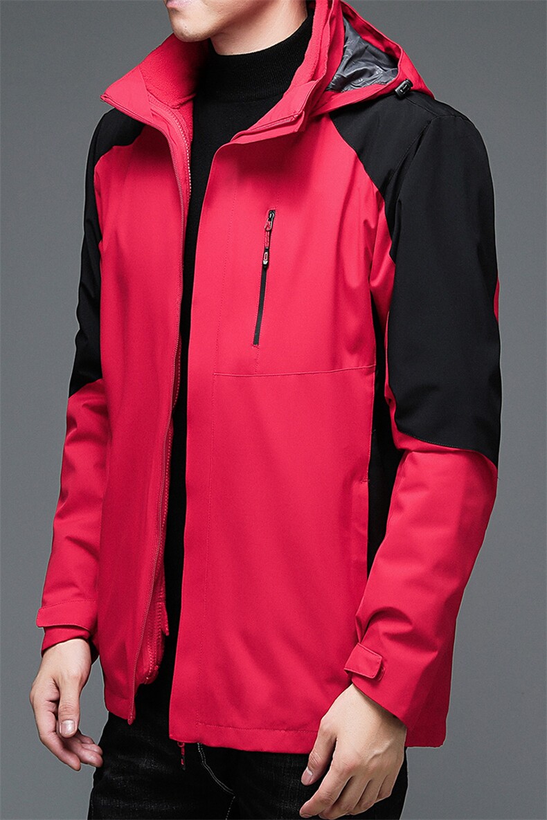 秋冬连帽加绒可脱卸内胆冲锋衣（需加店铺下单）BSN2250-P148,男装棉衣,星座1105-3
