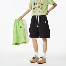 2025夏季新款褶皱设计宽松冰丝速干短裤B315-K25599-特p25控48，男装牛仔裤，电商B315