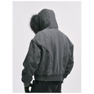网图慎用 品质版 连帽加绒可脱卸毛领棉服棉衣 XZ212-QW2707-P190图片