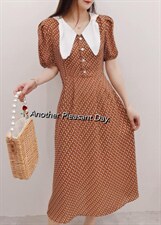 【夏季新款】连衣裙学院风泡泡袖碎花连衣裙，女装连衣裙，笑思源