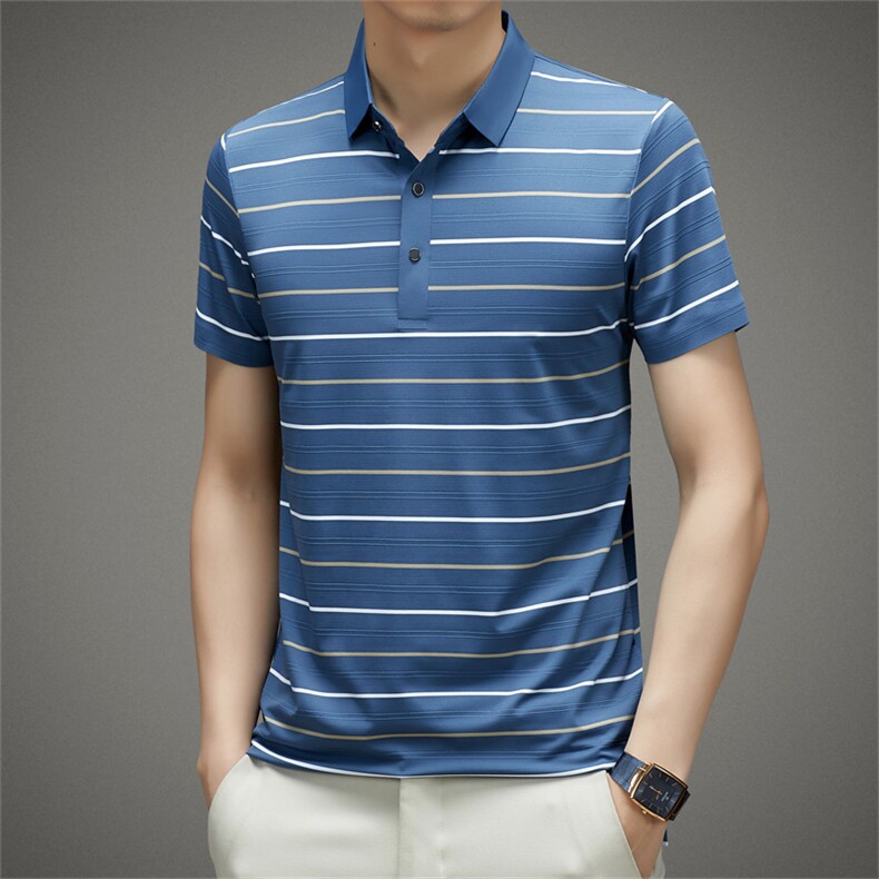 男士2023年夏季新款百搭T恤男短袖商务休闲中老年爸爸装体恤男，男装T恤，电商B360