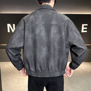 2025春季新款高品质款宽松水洗PU皮衣男外套C317-J886-P165图片