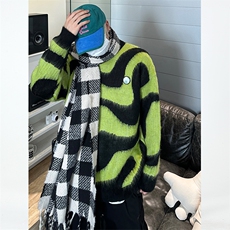 秋冬新款男女同款休闲套头毛衣保暖针织衫条纹毛线衣23M04-P75，男装针织衫/毛衣，电商B327