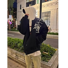 得物二开美式高街刺绣蜘蛛夹克棒球服秋宽松潮流外套JK1260-P55，男装夹克，星座1103-3