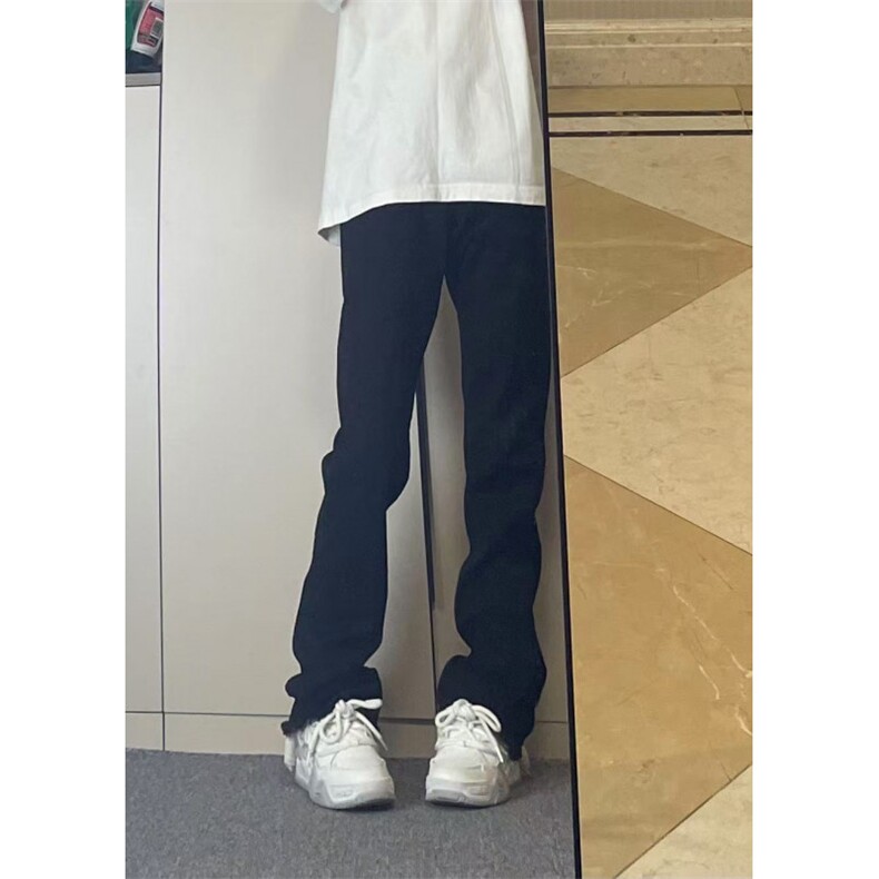 【有货】KZA21CC-P48毛边弯刀牛仔裤男修身直筒微喇裤子,男装牛仔裤,星座1007（原301D）