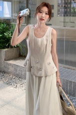 2025年夏季新款无袖上衣半裙套装-款号5856-P155-K228，女装套装/套裙，浙宝305