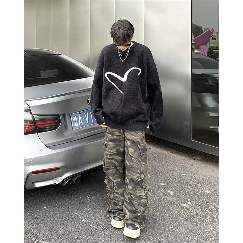 美式复古软糯套头毛衣男秋冬季高级感保暖情侣针织衫潮E11166-p60,男装针织衫/毛衣,星座1008